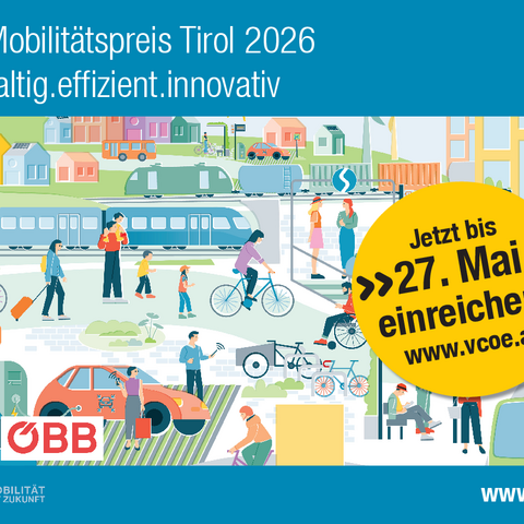 � VCÖ Reminder: VCÖ-Mobilitätspreis Tirol 2026
