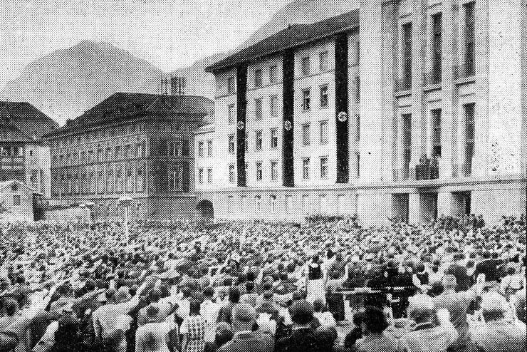 Foto Landhausplatz, veröffentlicht in den Innsbrucker Nachrichten vom 11. Juni 1940