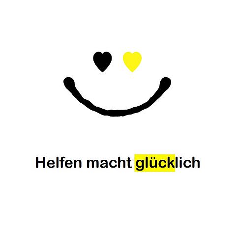Ein Smiley also Logo der Freiwilligenwoche mit einem Text darunter