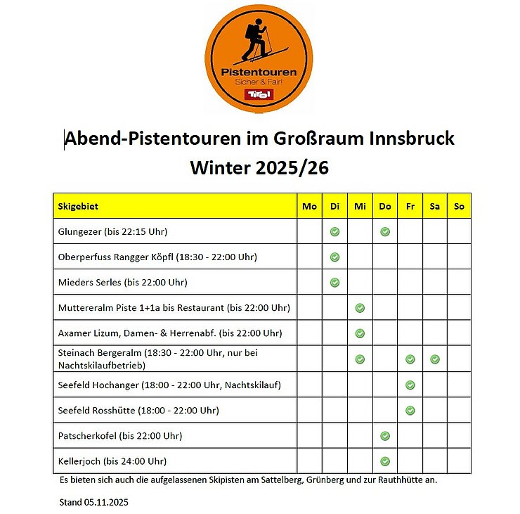 © Land Tirol Abendpistentouren Großraum Innsbruck