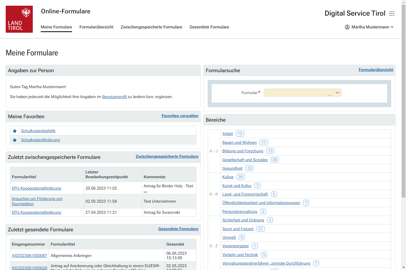 Online Formulare Land Tirol