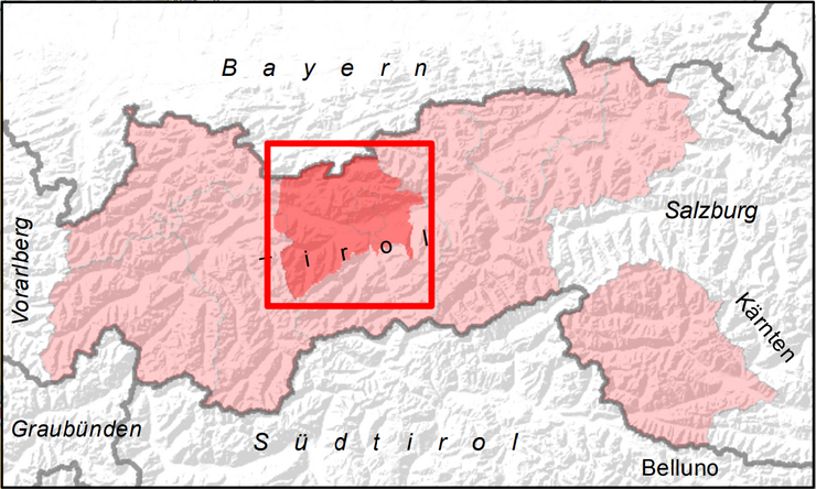 Übersichtskarte Innsbruck und Umgebung