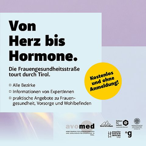 � Land Tirol Von Herz bis Hormone: Frauengesundheitsstraße startet in zwei Wochen