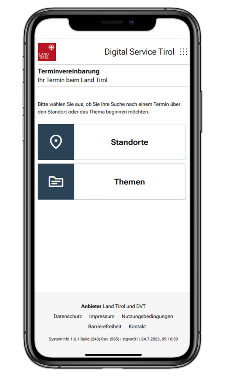 Direkt in der App können zudem auch Termine für ausgewählte Leistungsangebote der Tiroler Bezirkshauptmannschaften sowie des Amtes der Tiroler Landesregierung vereinbart werden.