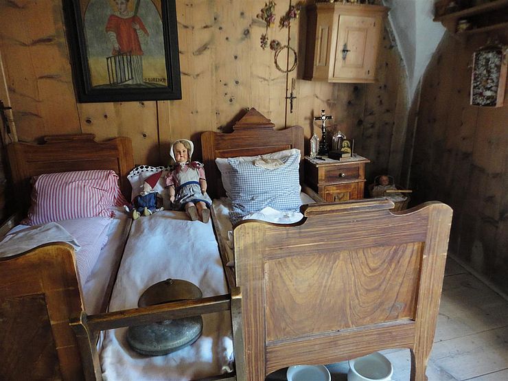 Schlafkammer im "Heimatmuseum Pfunds"