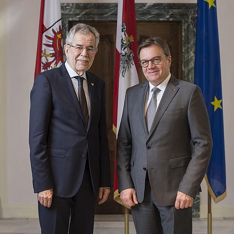 Bundespräsident Alexander Van der Bellen und LH Günther Platter führten heute ein gemeinsames Arbeitsgespräch.