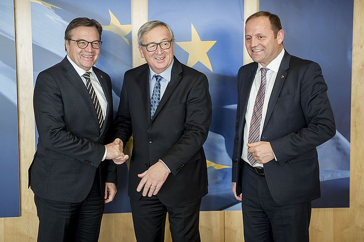 LH Günther Platter und LHStv Josef Geisler besprachen mit Kommissionspräsident Jean-Claude Juncker Themen wie Transit, EUSALP und Agrarpolitik.