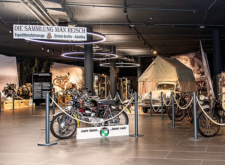 Ausstellung über Max Reisch im "Motorcycle Museum Hochgurgl" in Sölden.