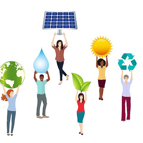 Energy,Community.,Isolated,Group,Of,People.,Prosumer,Sustainable,And,Renewable