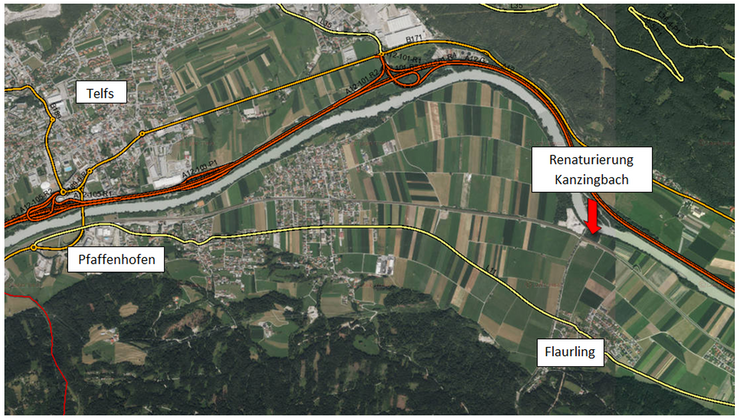 Renaturierung Kanzingbach, geographische Lage