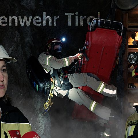 Landesrätin Astrid Mair zu Besuch bei der Grubenwehr Tirol