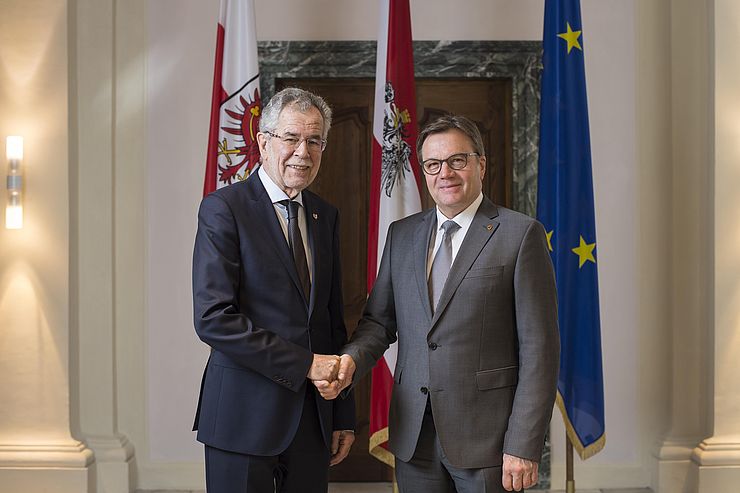 Treffen in Innsbruck: Bundespräsident Alexander Van der Bellen und LH Günther Platter.