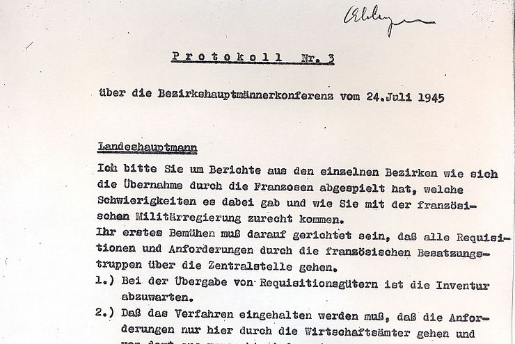 Protokoll der Bezirkshauptleutekonferenz 26. Juli 1945