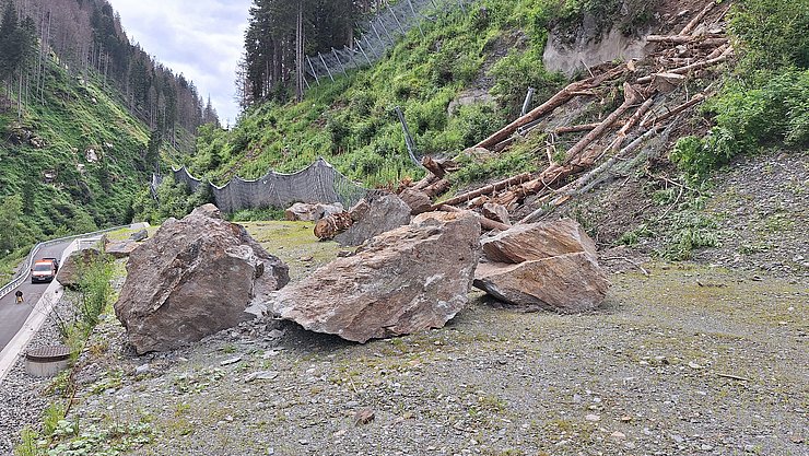 Nahaufnahme der Felsbrocken auf der Galerie