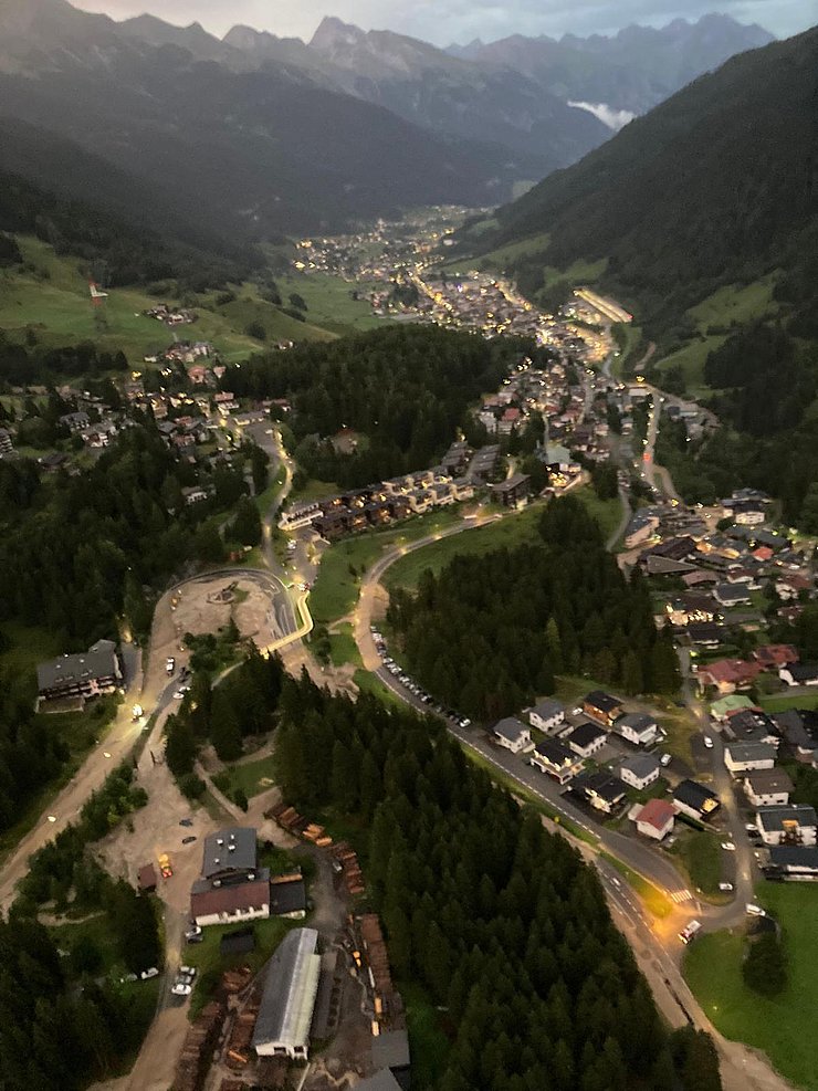 Drohnenaufnahmen der Schäden in St. Anton am Arlberg