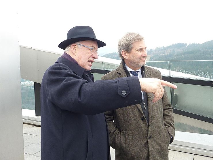 BU: LTP van Staa mit EU-Kommissar Johannes Hahn bei einem Tirol-Besuch