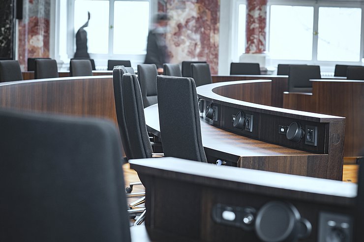 © Tiroler Landtag/Berger Der Saal wurde 2020 umfassend renoviert.
