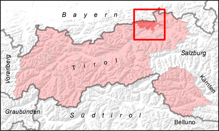 Übersichtskarte Kufstein und Umgebung