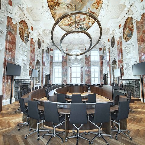 Der Juli-Landtag findet im Plenarsaal des Alten Landhauses statt.