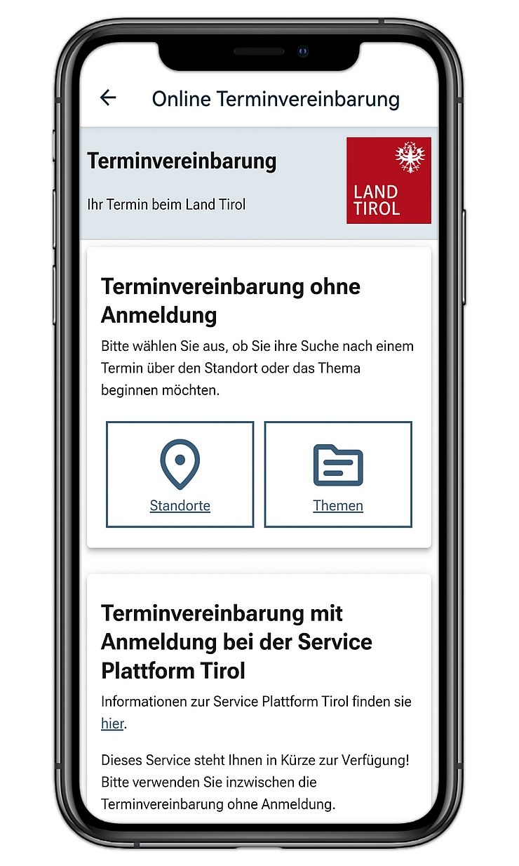 MockUp Land Tirol App
