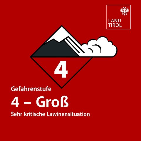 � Land Tirol Update Lawinengefahr: Lawinengefahrenstufe 4 in weiteren Regionen