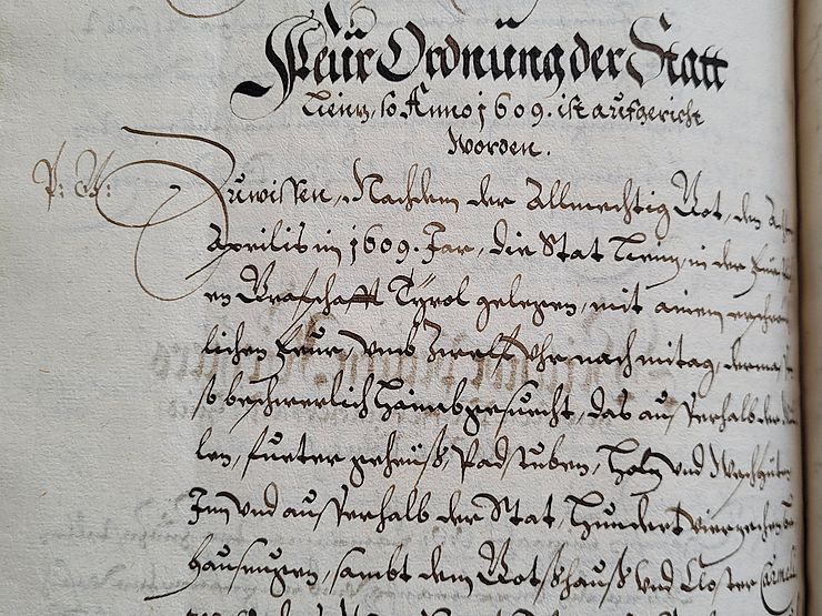 Lienzer Feuerordnung aus dem Jahre 1609
